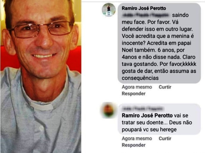 Defensor de MT repudia declarações de padre sobre menina que sofreu estupro no ES; “kkkkk gosta de dar...tava gostando”