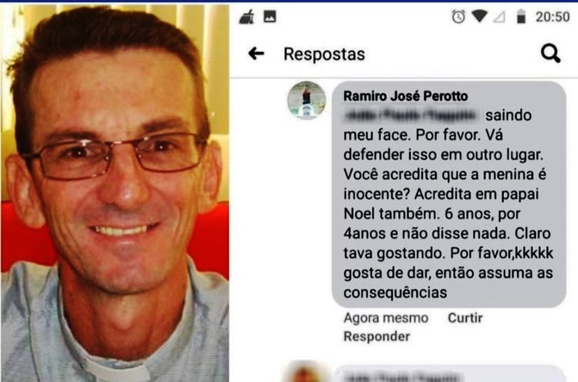 Defensor de MT repudia declarações de padre sobre menina que sofreu estupro no ES; “kkkkk gosta de dar...tava gostando”