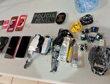 Detento e policial penal são presos por entrada de drogas, celulares e outros itens ilícitos no CDP de Tangará da Serra, MT