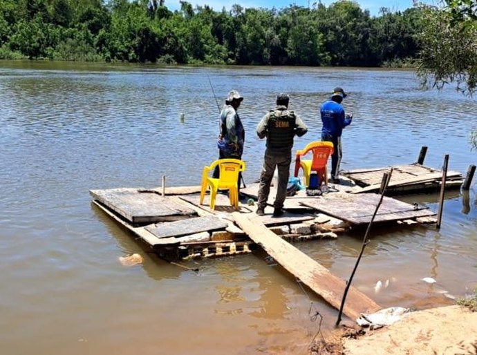 Sema aplica multa de R$ 10 mil e apreende pescado, redes e tarrafas durante fiscalização