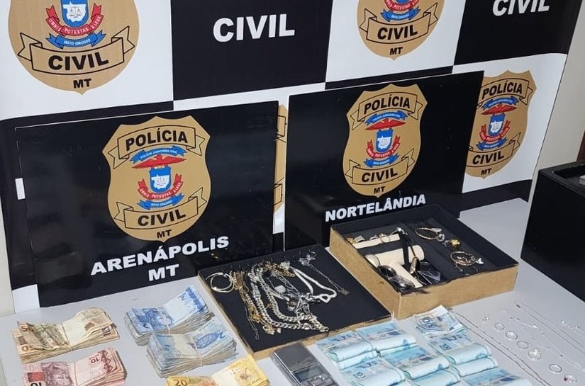 Operação apreende joias roubadas e 32 mil falsificados em tabacaria usada como ponto de encontro de criminosos