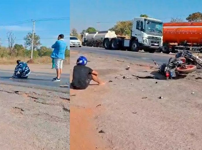 Colisão entre motos deixa dois feridos na rodovia dos imigrantes em VG