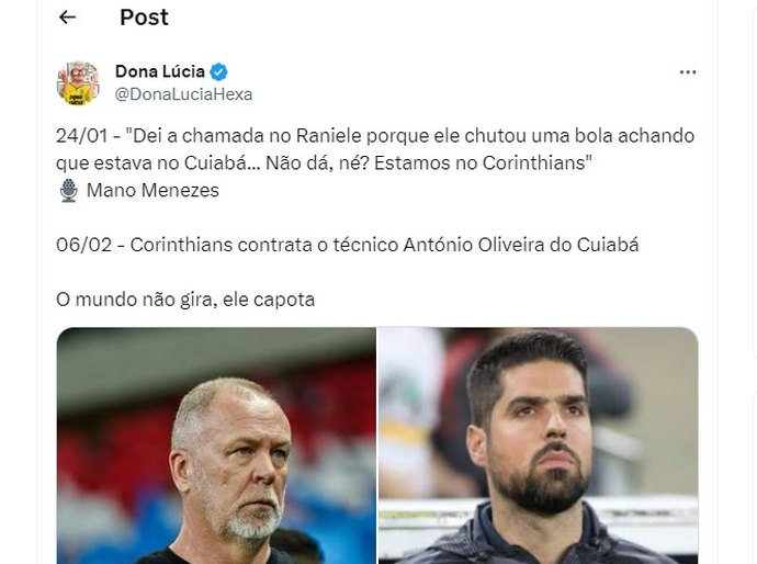 Rede Social repercute contratação de António Oliveira no Corinthians