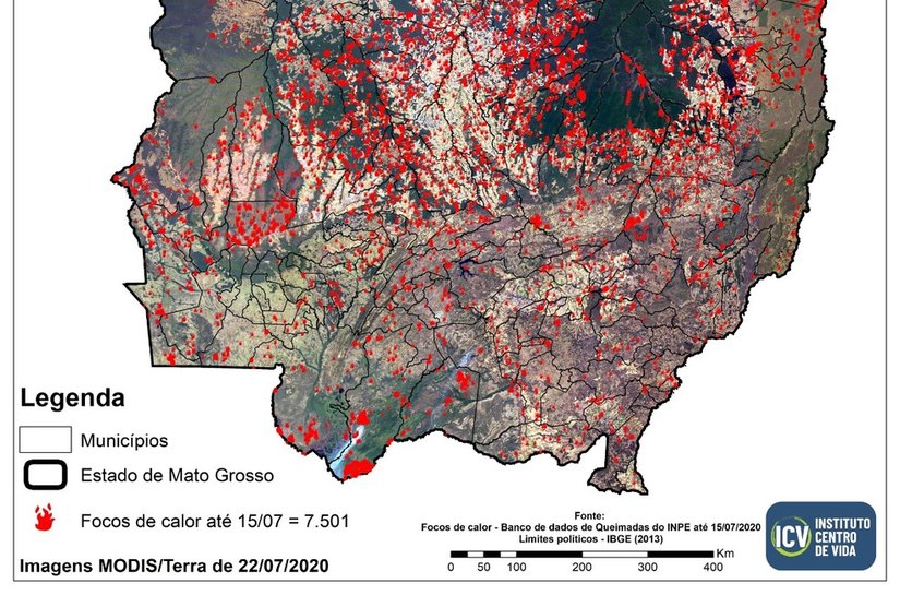 Queimadas em julho superam mesmo período de 2019 e Amazônia teve dia com recorde de focos dos últimos 15 anos para o mês