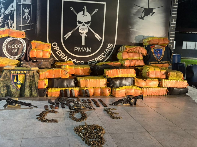 Com apoio do Gefron, megaoperação apreende 2,5 toneladas de droga no AM