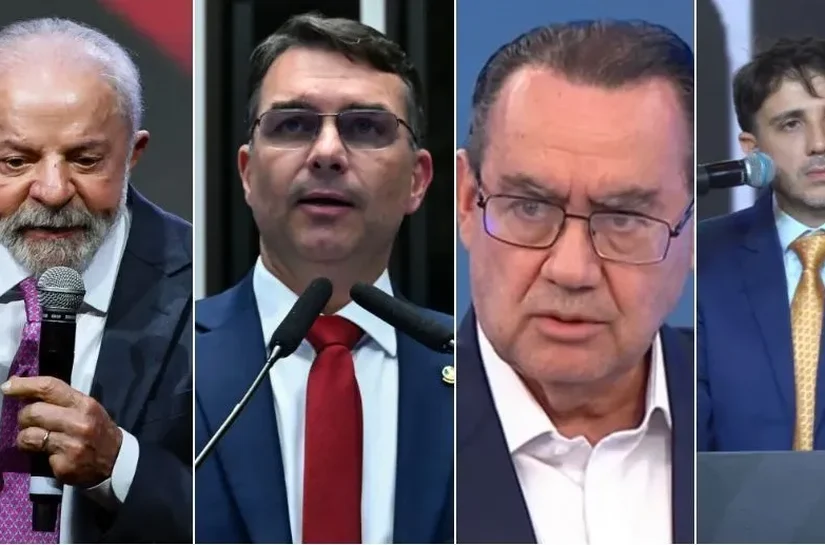 Atlas: Lula tem 43,4% no 1º turno; Flávio, 33,7%; Cury, 7,8% e Renan, 7,6%