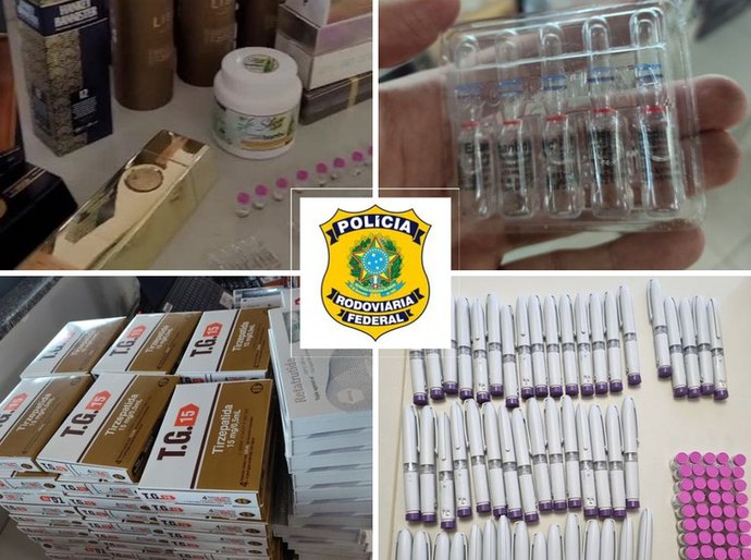 PRF apreende medicamentos e canetas de Mounjaro em esquema ilegal na BR-364, em Cuiabá