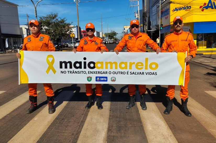 Corpo de Bombeiros reforça campanha Maio Amarelo com ações educativas e preventivas