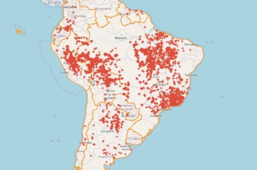 Brasil concentra 71,9% das queimadas na América do Sul nas últimas 48h