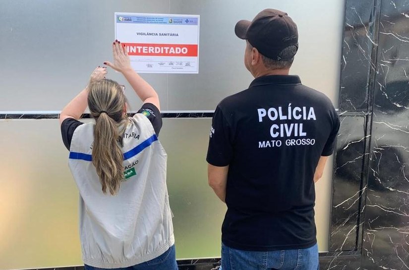 Polícia Civil e Vigilância Sanitária interditam clínica de estética em Cuiabá pela terceira vez