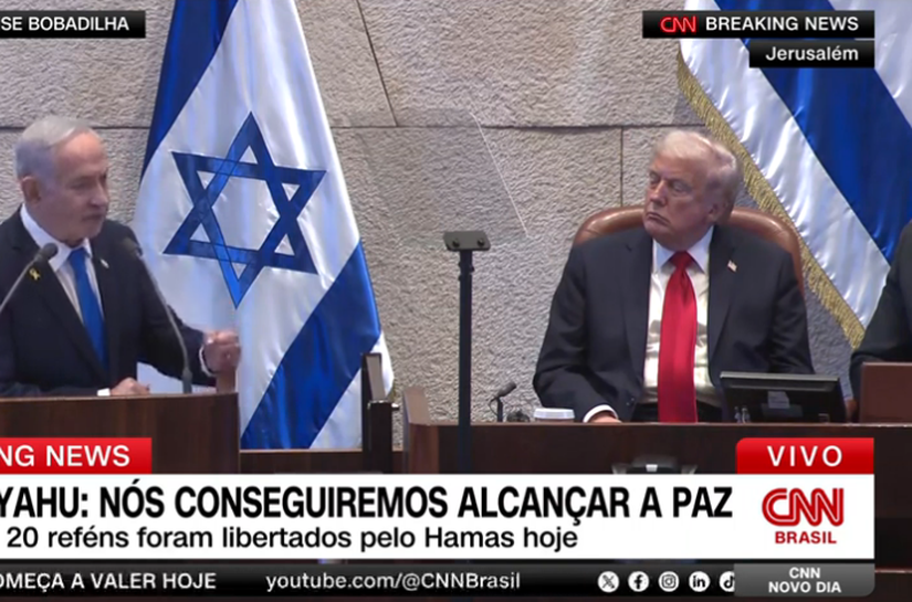 Veja o Vídeo ao Vivo: Ao lado de Trump, Netanyahu discursa após Hamas libertar 20 reféns