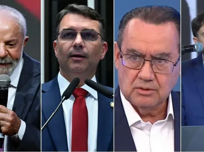 Atlas: Lula tem 43,4% no 1º turno; Flávio, 33,7%; Cury, 7,8% e Renan, 7,6%