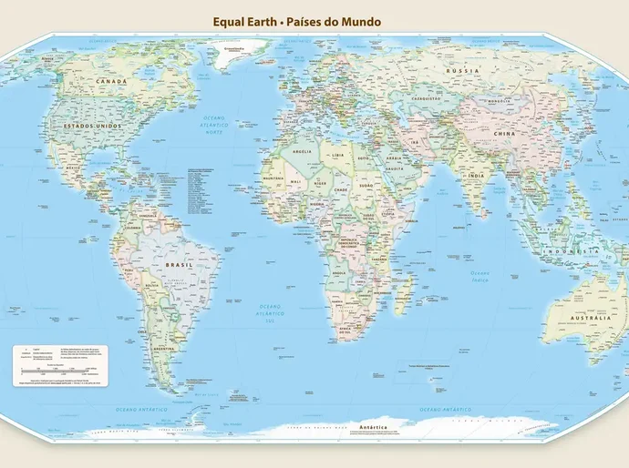 Novo mapa-múndi corrige tamanho da África, América do Sul e Ásia