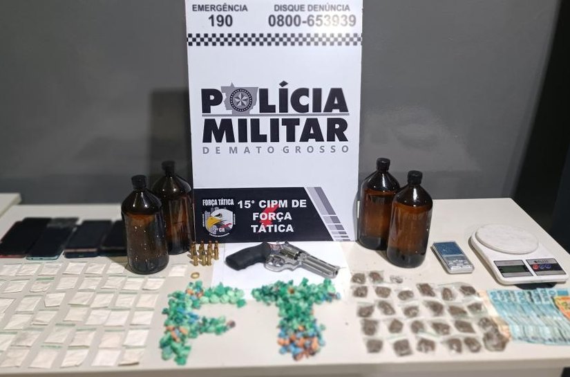 Força Tática prende três faccionados com 262 porções de drogas e arma de fogo em Várzea Grande