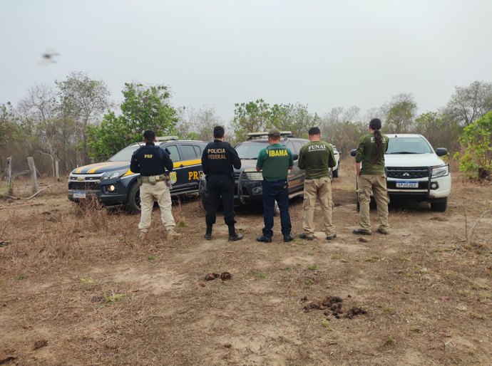 PF, em ação conjunta, combate crimes ambientes praticados na Terra Indígena Tereza Cristina em Mato Grosso