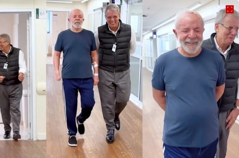 Lula publica vídeo caminhando pelo hospital: “Estou firme e forte”