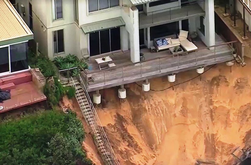 Moradores saem de casa enquanto mansões despencam em mar da Austrália