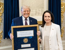 Trump aceita medalha do Prêmio Nobel da Paz de María Corina