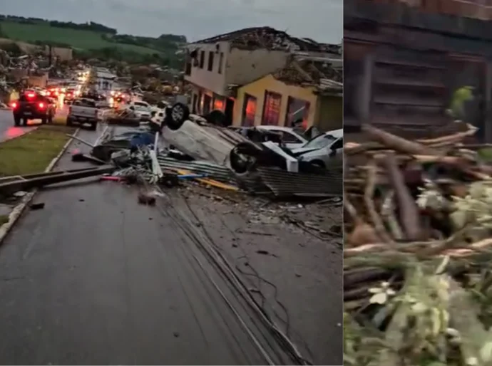 Tornado causa destruição e deixa 5 mortos e mais de 130 feridos em Rio Bonito do Iguaçu, no Paraná