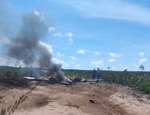 Avião explode no interior de MT e ocupantes somem sem deixar rastro