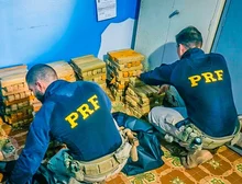 Veja Fotos: PRF apreende 340 tabletes de maconha durante fiscalização na BR-163, em Rosário Oeste,MT