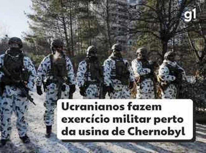 Soldados ucranianos treinam para guerra perto da usina nuclear de Chernobyl