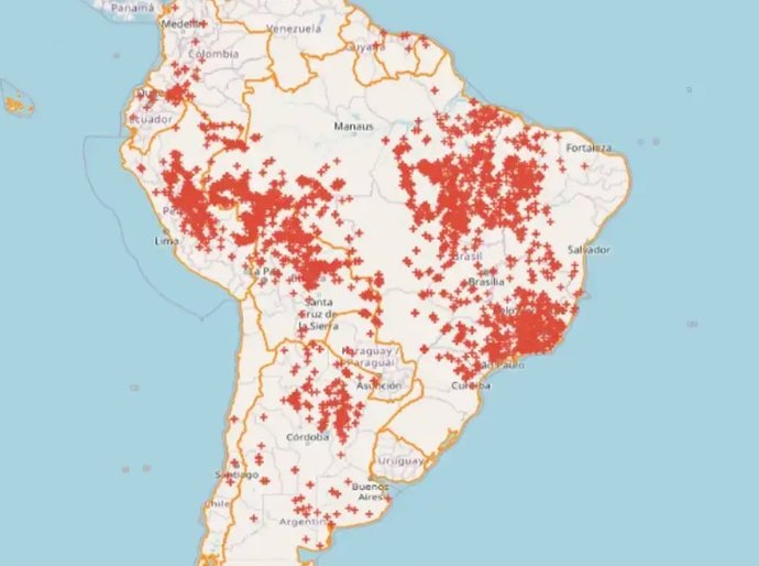 Brasil concentra 71,9% das queimadas na América do Sul nas últimas 48h