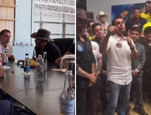 Flávio Bolsonaro se encontra com Gusttavo Lima e outros cantores sertanejos em Goiás