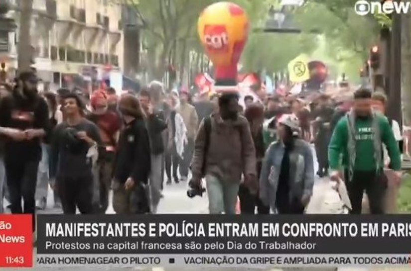 Trabalhadores realizam atos e protestos no 1º de Maio pelo mundo; polícia e manifestantes entram em confronto em Paris