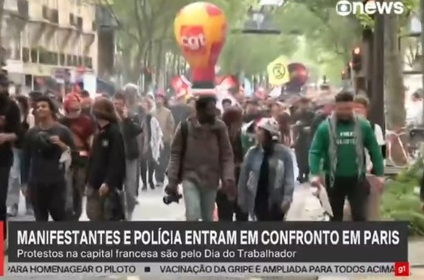 Trabalhadores realizam atos e protestos no 1º de Maio pelo mundo; polícia e manifestantes entram em confronto em Paris