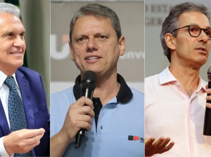 Saímos no 1° turno, nos apoiamos no 2º, diz Caiado com Tarcísio e Zema