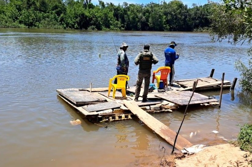 Sema aplica multa de R$ 10 mil e apreende pescado, redes e tarrafas durante fiscalização