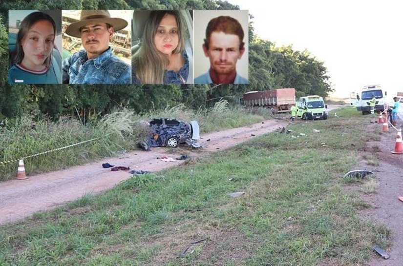 Motorista de carreta bêbado provoca acidente na BR 163 e mata 4 pessoas, sendo 3 da mesma família