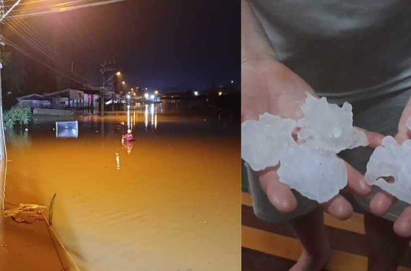 SC tem duas mortes, queda de granizo, enchentes e rodovias interditadas