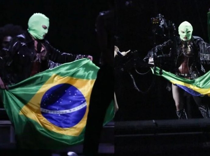 Madonna dança com bandeira do Brasil e manda recado para fãs: “Estão prontos?”