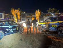 PRF e Polícia Civil recuperam no interior de Mato Grosso escavadeiras furtadas no Rio de Janeiro