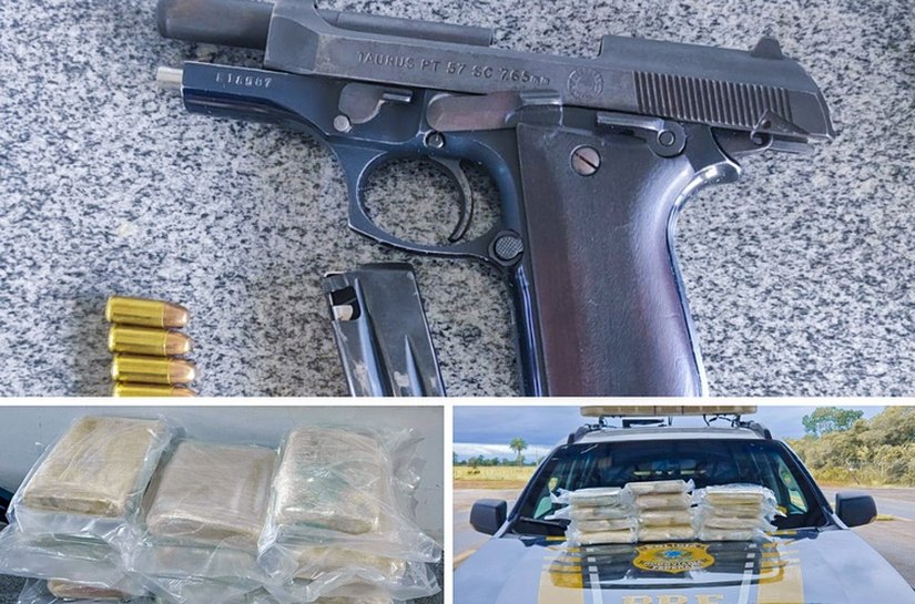 PRF apreende skunk, pistola e munições em fiscalizações na BR-070 em Poconé,MT