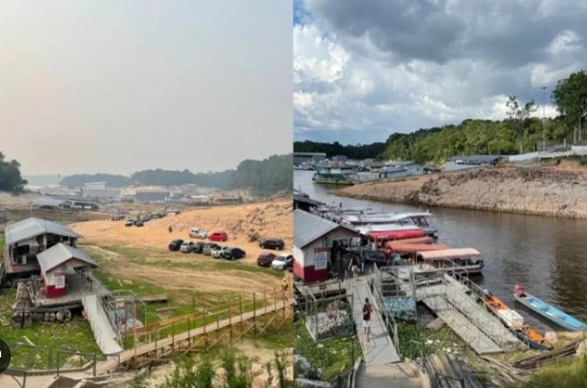 Rio Negro volta a subir, muda paisagens e reaquece economia de Manaus