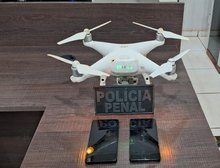 Polícia penal abate drone que sobrevoava penitenciária e apreende celulares