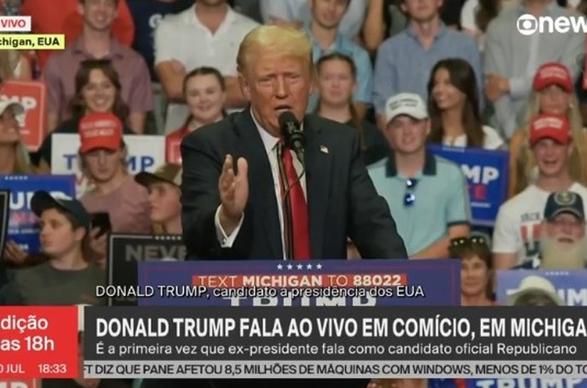 Em 1º comício após atentado, Trump faz enquete sobre quem deveria ser seu adversário: 'Kamala ou Biden?'