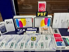 PRF apreende medicamentos e eletrônicos durante fiscalização na BR-364, em Rondonópolis,MT