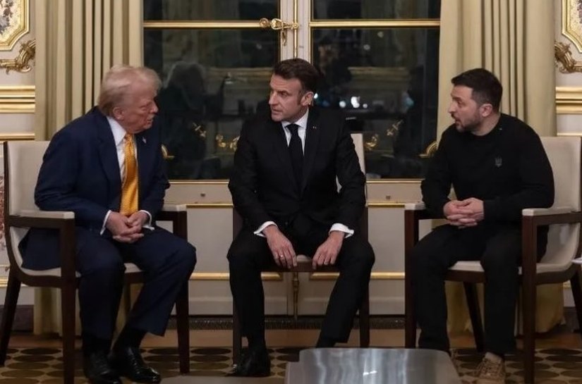 Trump, Macron e Zelensky se encontram antes de reinauguração de Notre-Dame