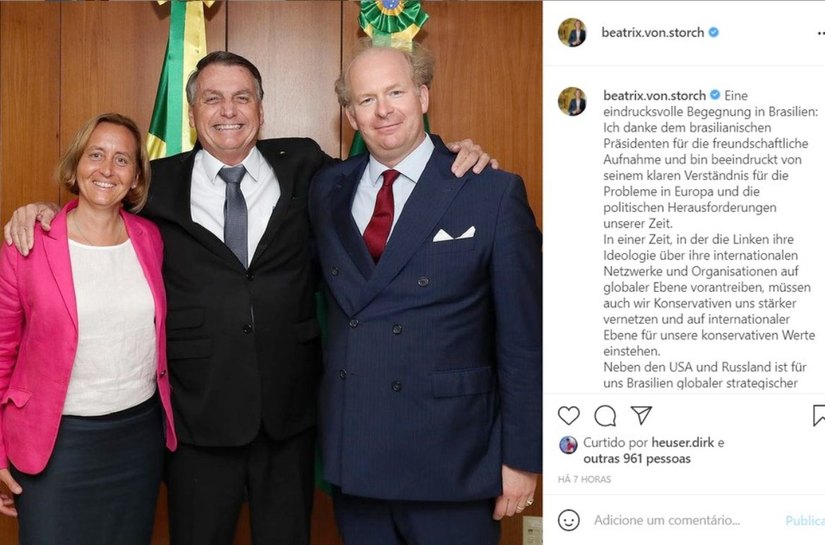 Fora da agenda, Bolsonaro se reúne com deputada de extrema direita da Alemanha