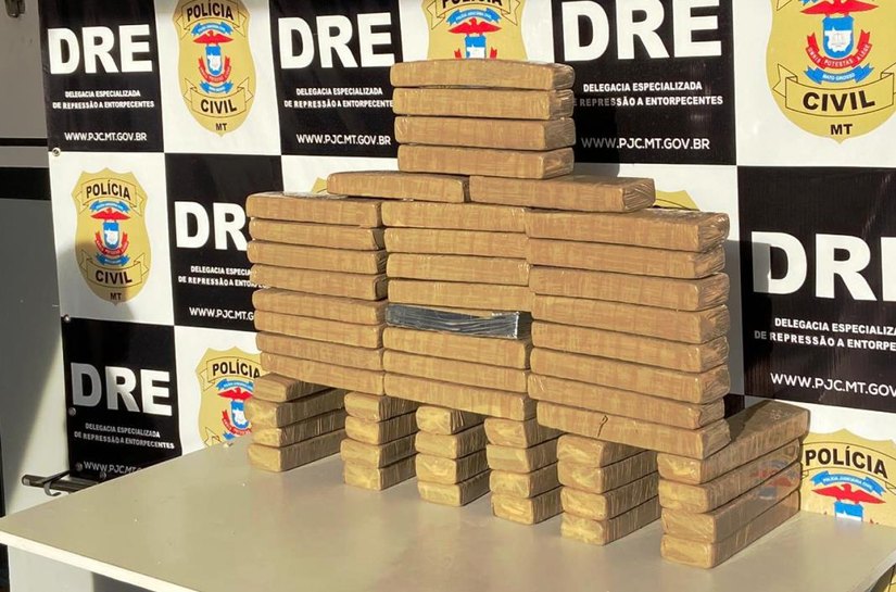 Cinquenta quilos de maconha são apreendidos em área de mata em Várzea Grande