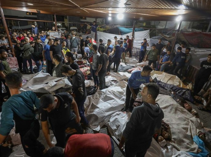 Ataque em hospital de Gaza mata centenas de pessoas, diz ministério palestino