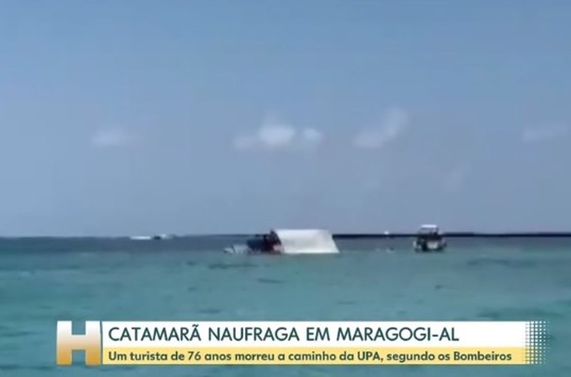 Catamarã afunda durante passeio no mar em Maragogi, em Alagoas; turista morreu