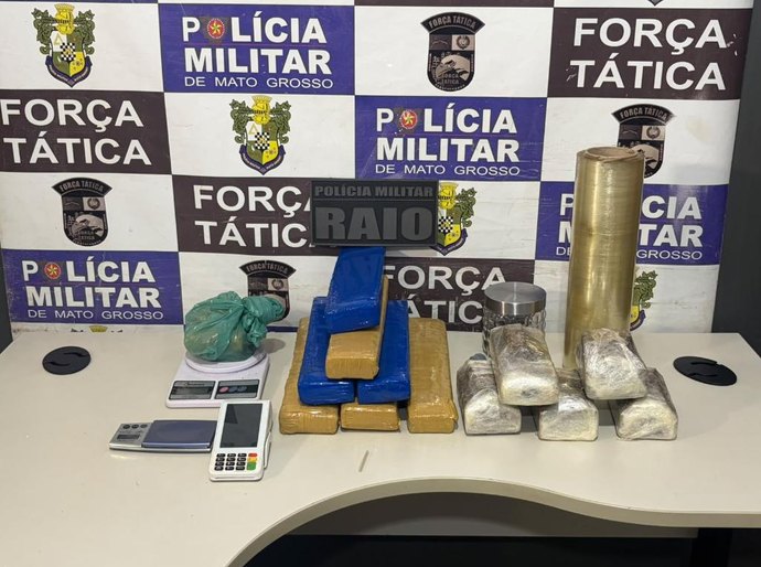 Polícia Militar prende homem com 11 quilos de maconha em Rondonópolis,MT