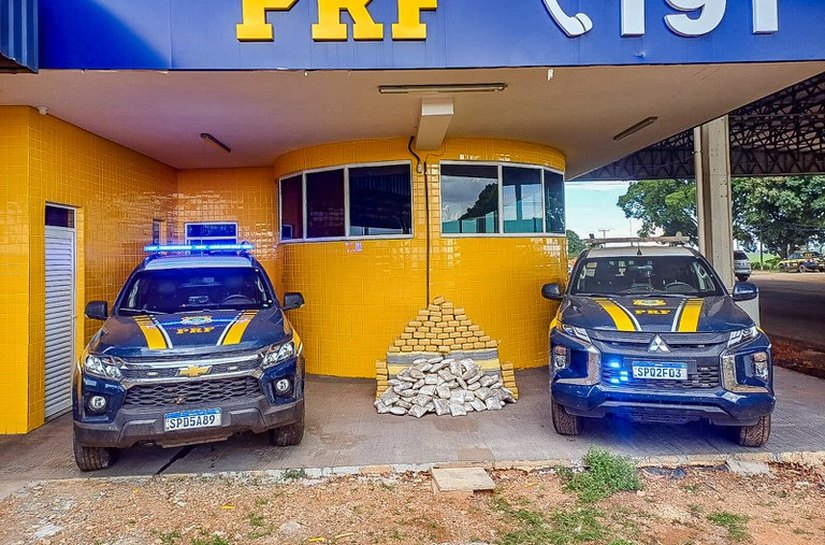 PRF apreende mais de 200 kg de drogas e prende dois homens na BR-070, em Poxoréu,MT